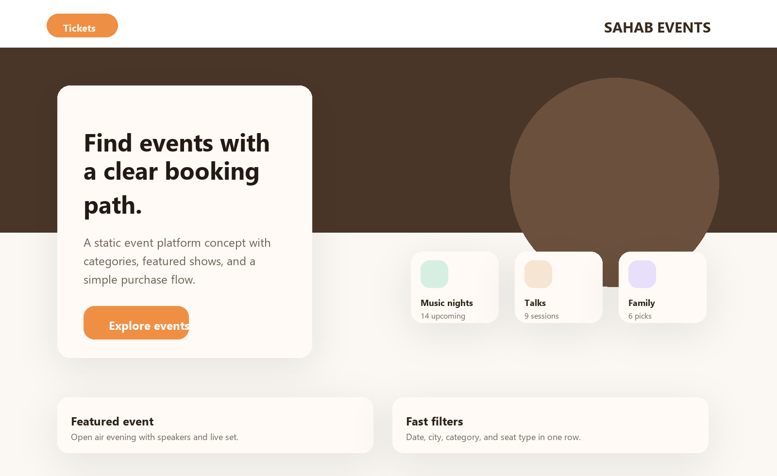 Sahab Events — events and ticketing platform